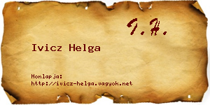 Ivicz Helga névjegykártya
